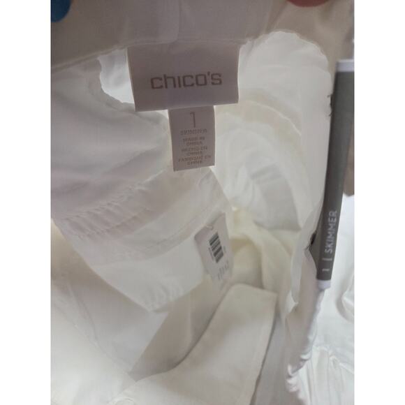 Chico's NWT White Ultimate Fit Soft Tencel Skimmer Antique White Pants Size 1 - Picture 3 of 5